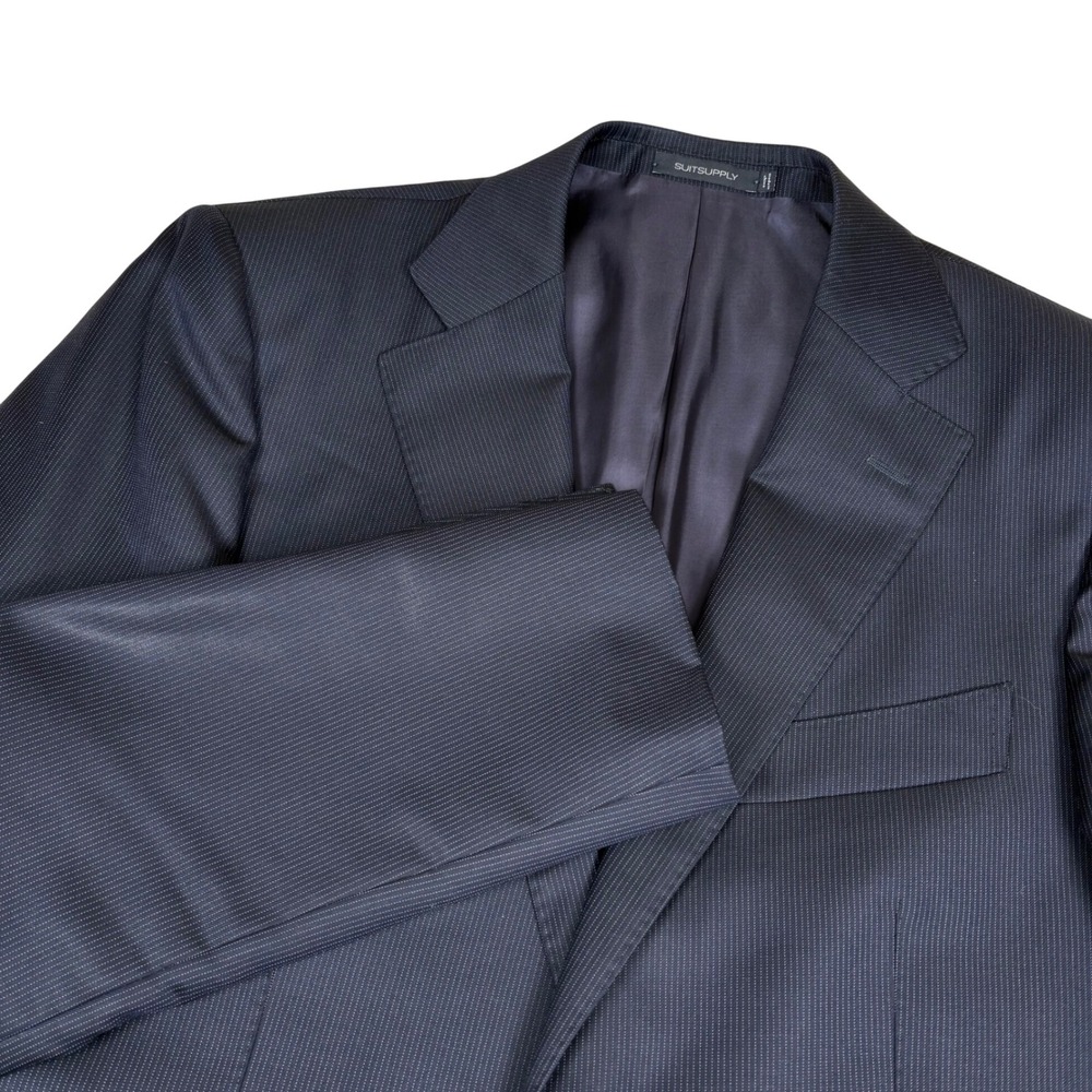 Suitsupply Vitale Barberis Canonico Slim Pur Wool S110 Blazer 44L Navy Pinstripe